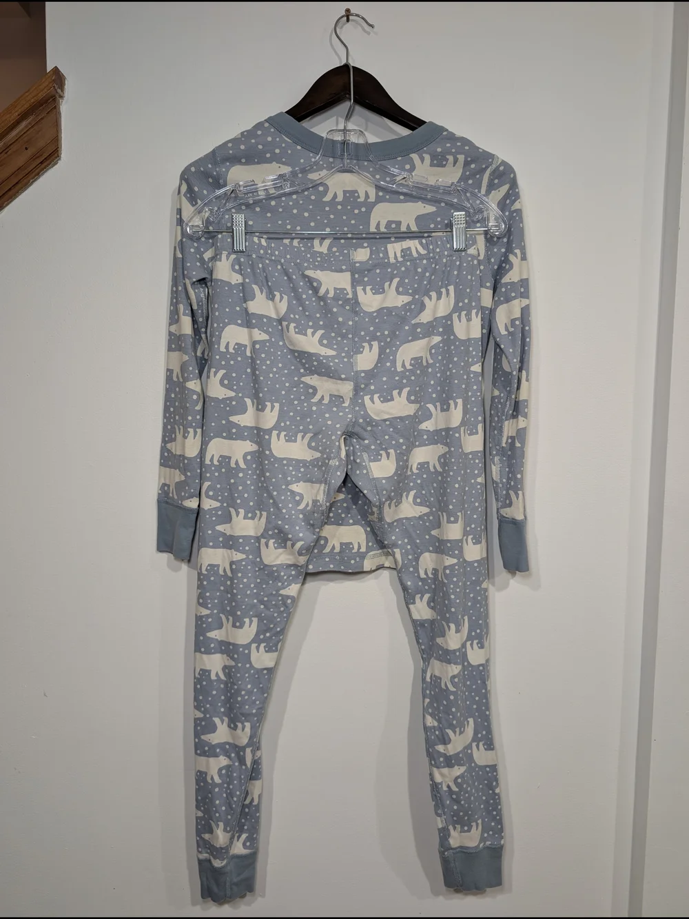 Hanna Andersson MD Organic Cotton Light Blue White Polar Bear Pajama Set